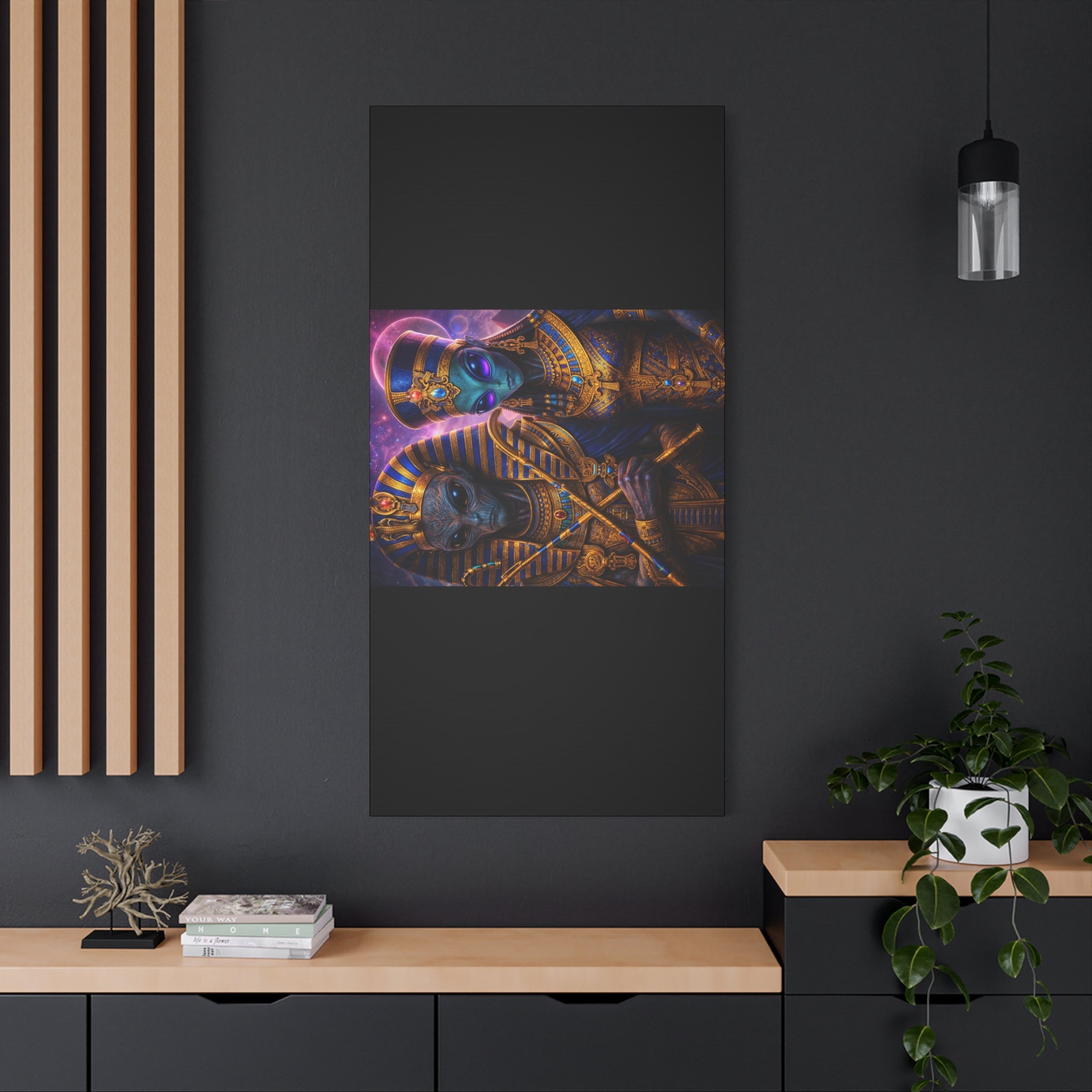 Alien Pharaoh Canvas Art - Matte Stretched Wall Decor