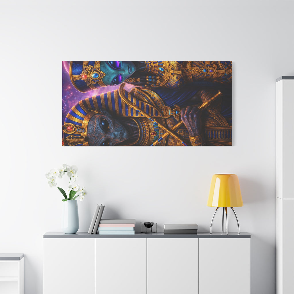 Alien Pharaoh Canvas Art - Matte Stretched Wall Decor