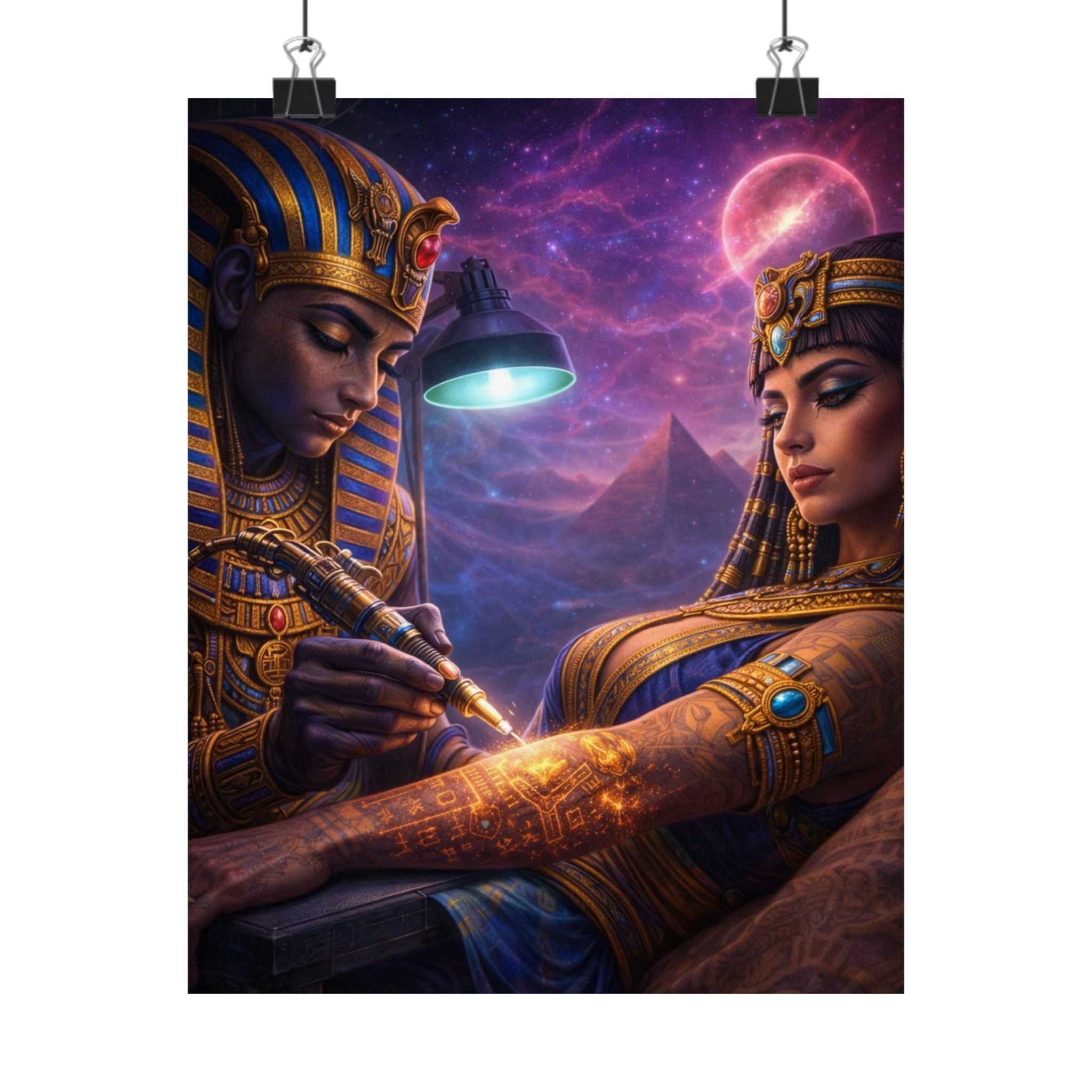 Egyptian Pharaoh Tattoo Poster — Matte Vertical Wall Art