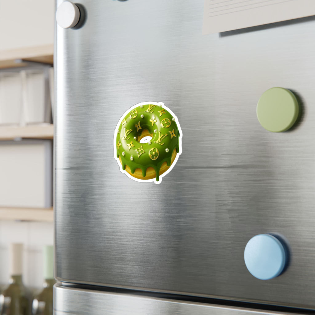 Green Designer LV Donut Kiss-Cut Vinyl Sticker