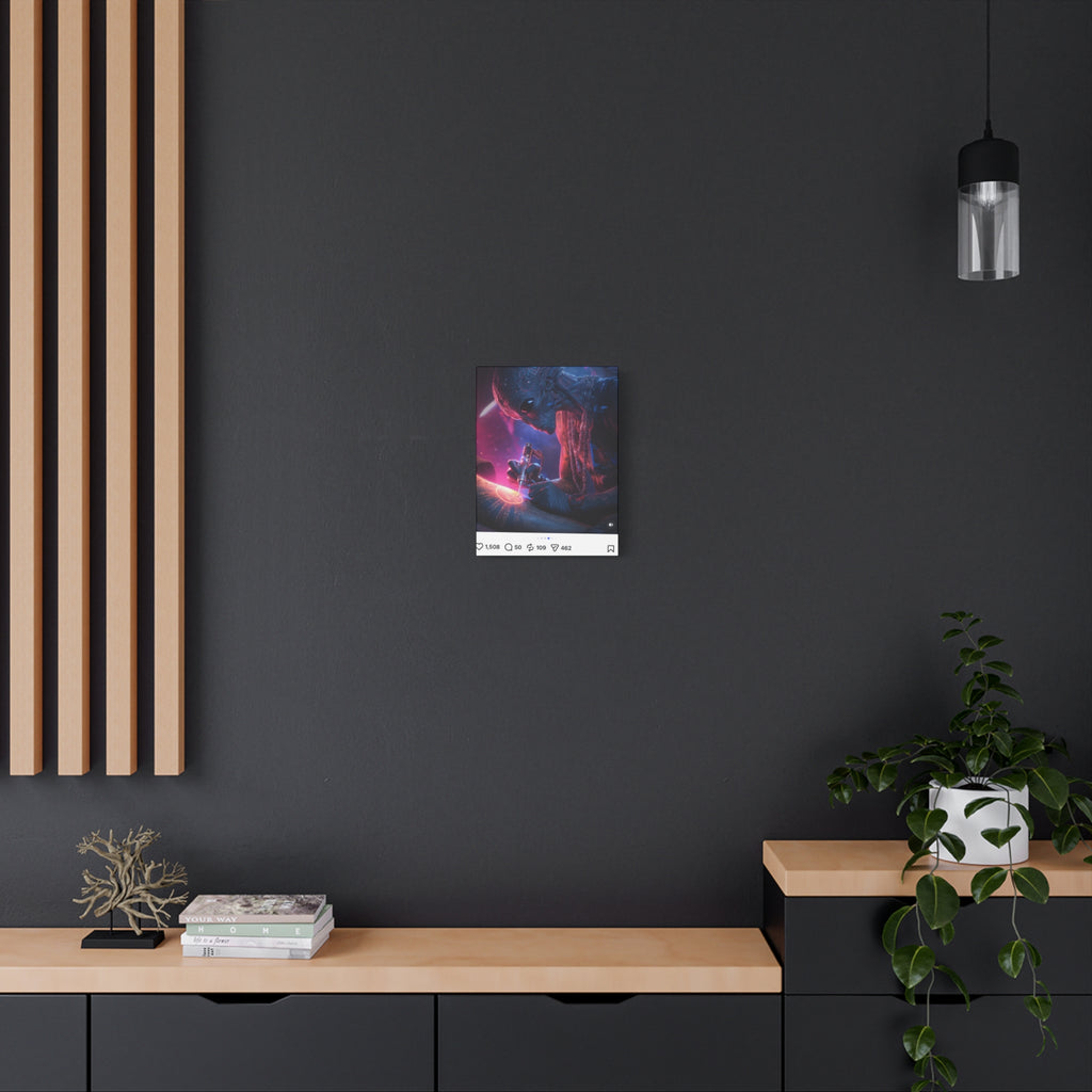 Alien Artist Canvas Print — Neon Sci‑Fi Wall Art