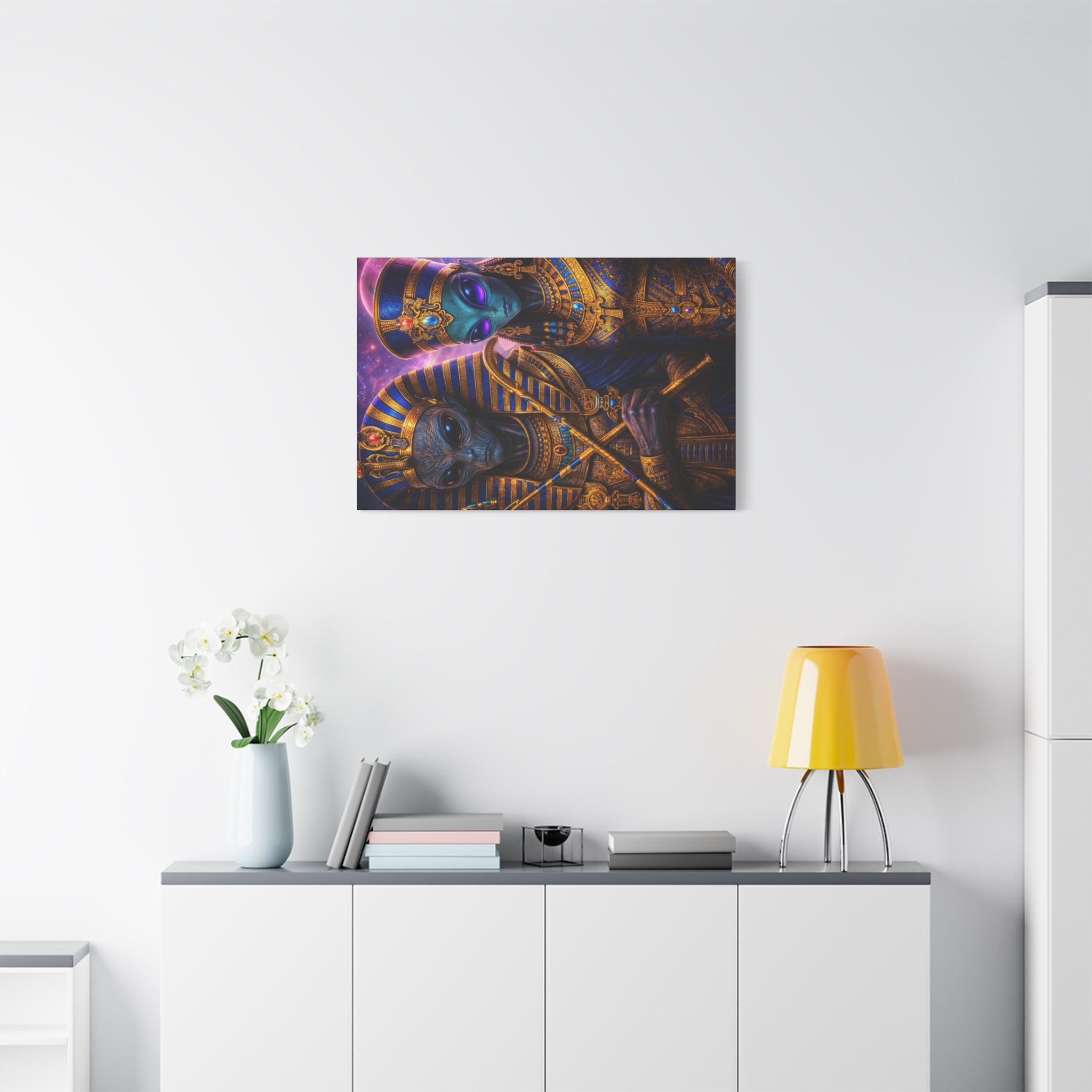 Alien Pharaoh Canvas Art - Matte Stretched Wall Decor